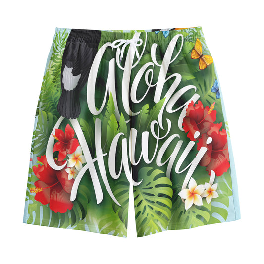 Toucan Aloha Hawaii Print Cotton Shorts