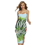 Toucan Aloha Hawaii Print Cross Back Cami Dress