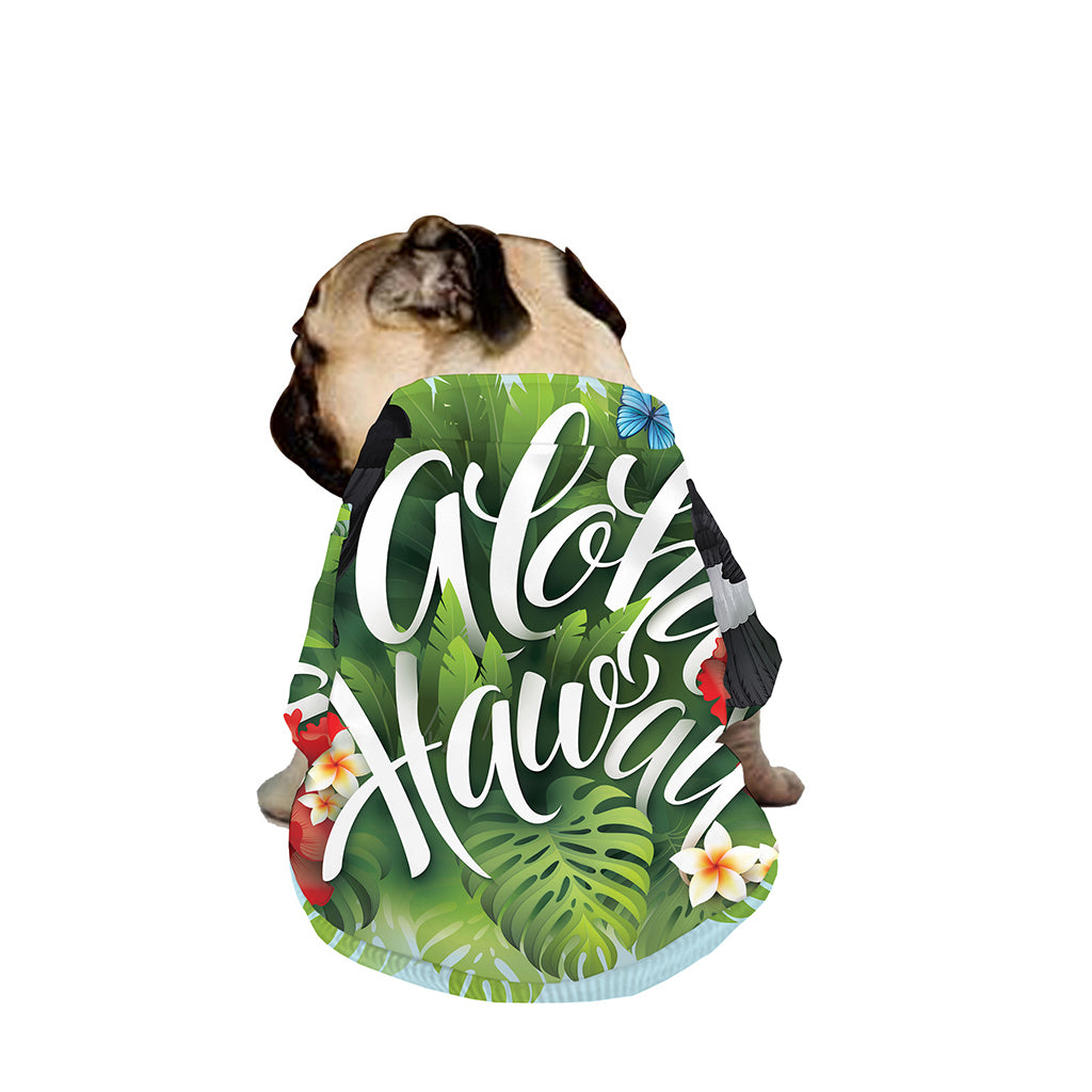 Toucan Aloha Hawaii Print Dog Zip Up Jacket