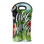 Toucan Aloha Hawaii Print Double Neoprene Wine Tote