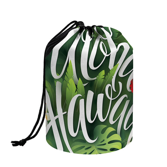 Toucan Aloha Hawaii Print Drawstring Makeup Bag