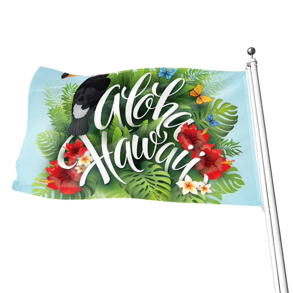 Toucan Aloha Hawaii Print Flag
