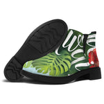 Toucan Aloha Hawaii Print Flat Ankle Boots