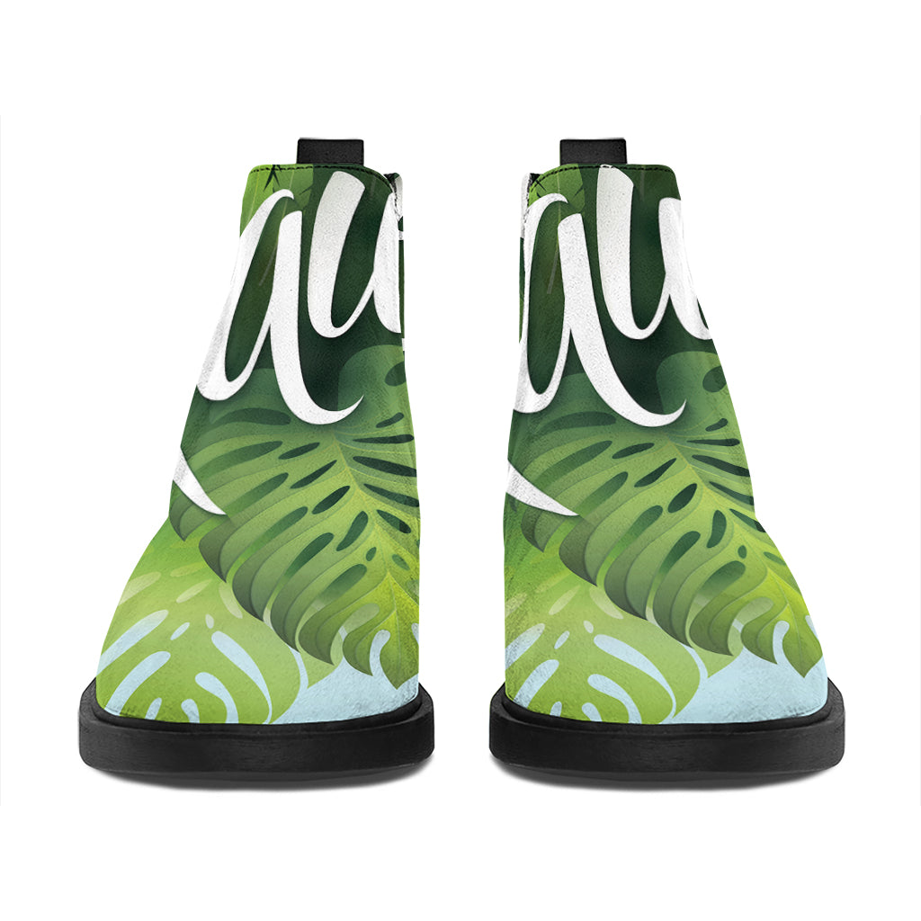 Toucan Aloha Hawaii Print Flat Ankle Boots