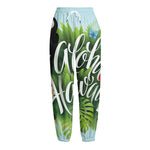 Toucan Aloha Hawaii Print Fleece Lined Knit Pants