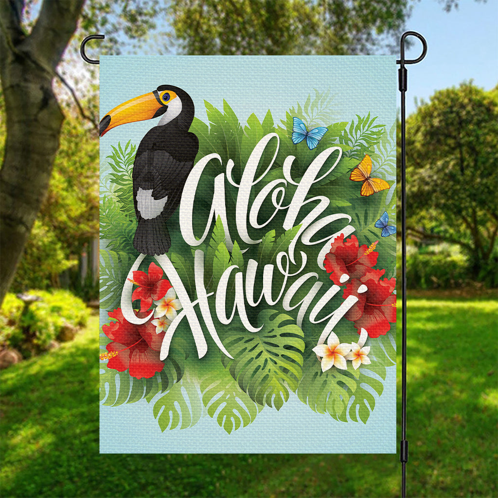 Toucan Aloha Hawaii Print Garden Flag