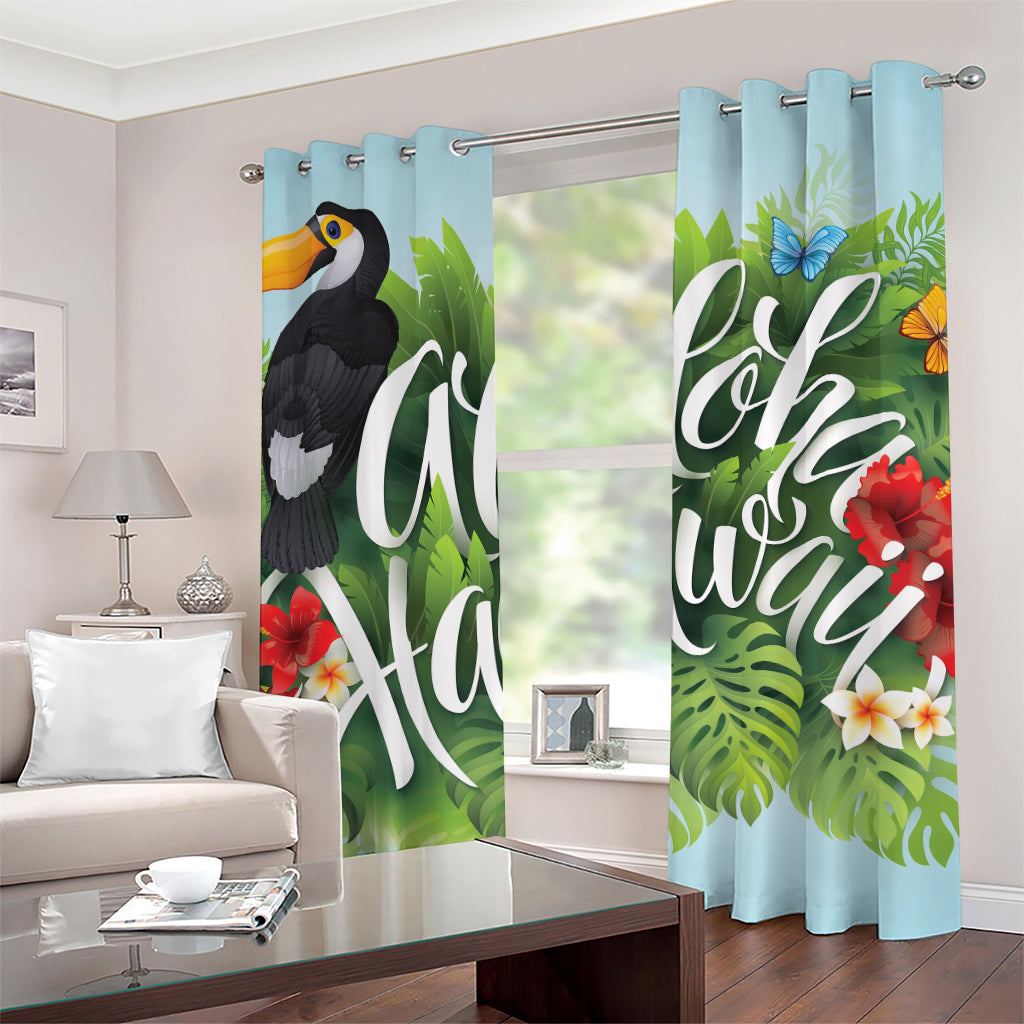 Toucan Aloha Hawaii Print Grommet Curtains