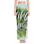 Toucan Aloha Hawaii Print High Slit Maxi Skirt