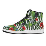 Toucan Aloha Hawaii Print High Top Leather Sneakers