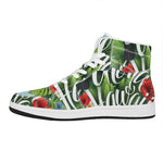 Toucan Aloha Hawaii Print High Top Leather Sneakers