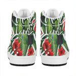 Toucan Aloha Hawaii Print High Top Leather Sneakers