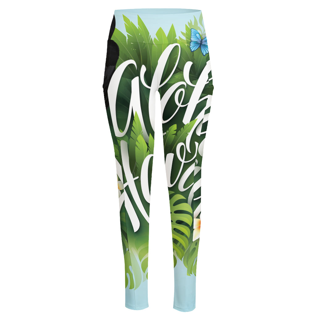 Toucan Aloha Hawaii Print High-Waisted Pocket Leggings