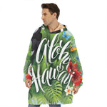 Toucan Aloha Hawaii Print Hoodie Blanket