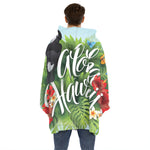 Toucan Aloha Hawaii Print Hoodie Blanket