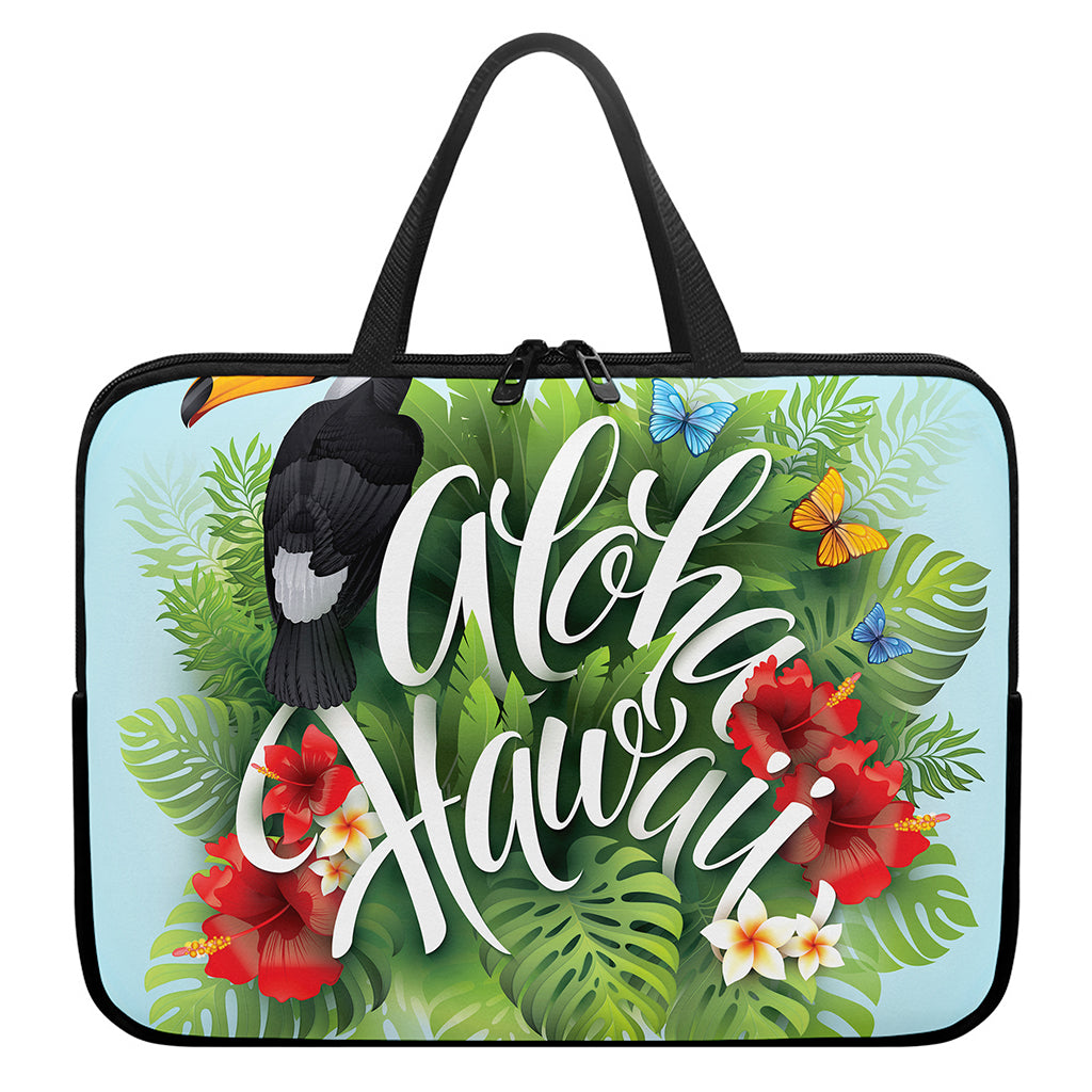 Toucan Aloha Hawaii Print Laptop Sleeve With Handle