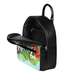 Toucan Aloha Hawaii Print Leather Backpack