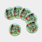 Toucan Aloha Hawaii Print Leather Coaster Set