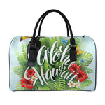 Toucan Aloha Hawaii Print Leather Duffle Bag