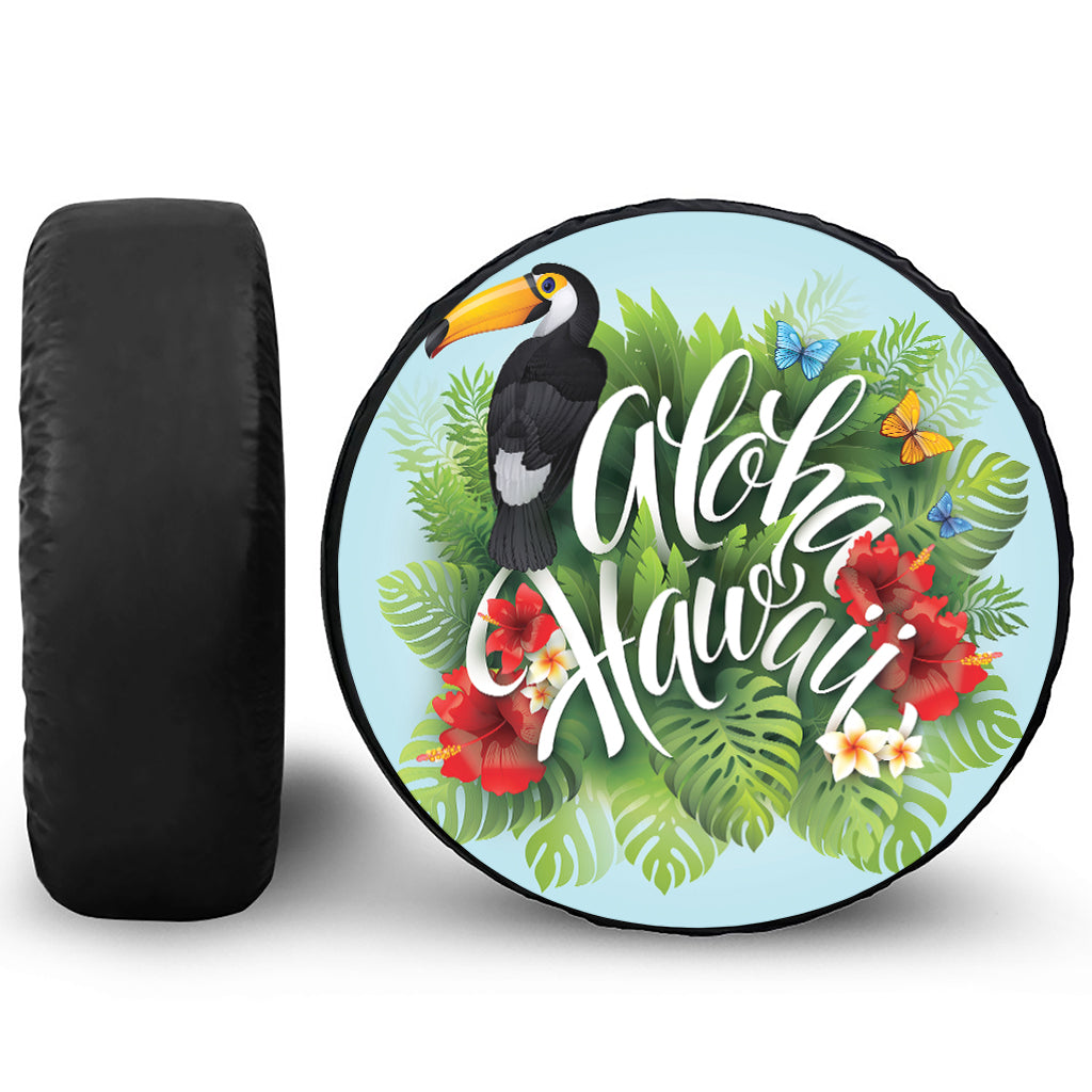 Toucan Aloha Hawaii Print Leather Spare Tire Cover