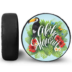 Toucan Aloha Hawaii Print Leather Spare Tire Cover