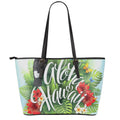 Toucan Aloha Hawaii Print Leather Tote Bag With Zipper