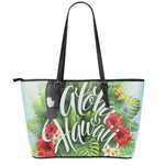 Toucan Aloha Hawaii Print Leather Tote Bag