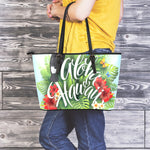 Toucan Aloha Hawaii Print Leather Tote Bag