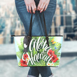 Toucan Aloha Hawaii Print Leather Tote Bag