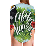 Toucan Aloha Hawaii Print Long Sleeve Swimsuit