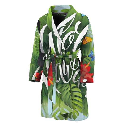Toucan Aloha Hawaii Print Men's Bathrobe