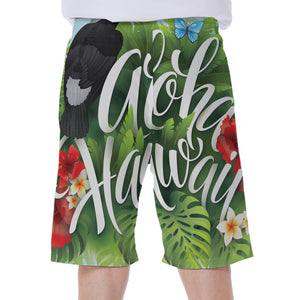 Toucan Aloha Hawaii Print Men's Beach Shorts