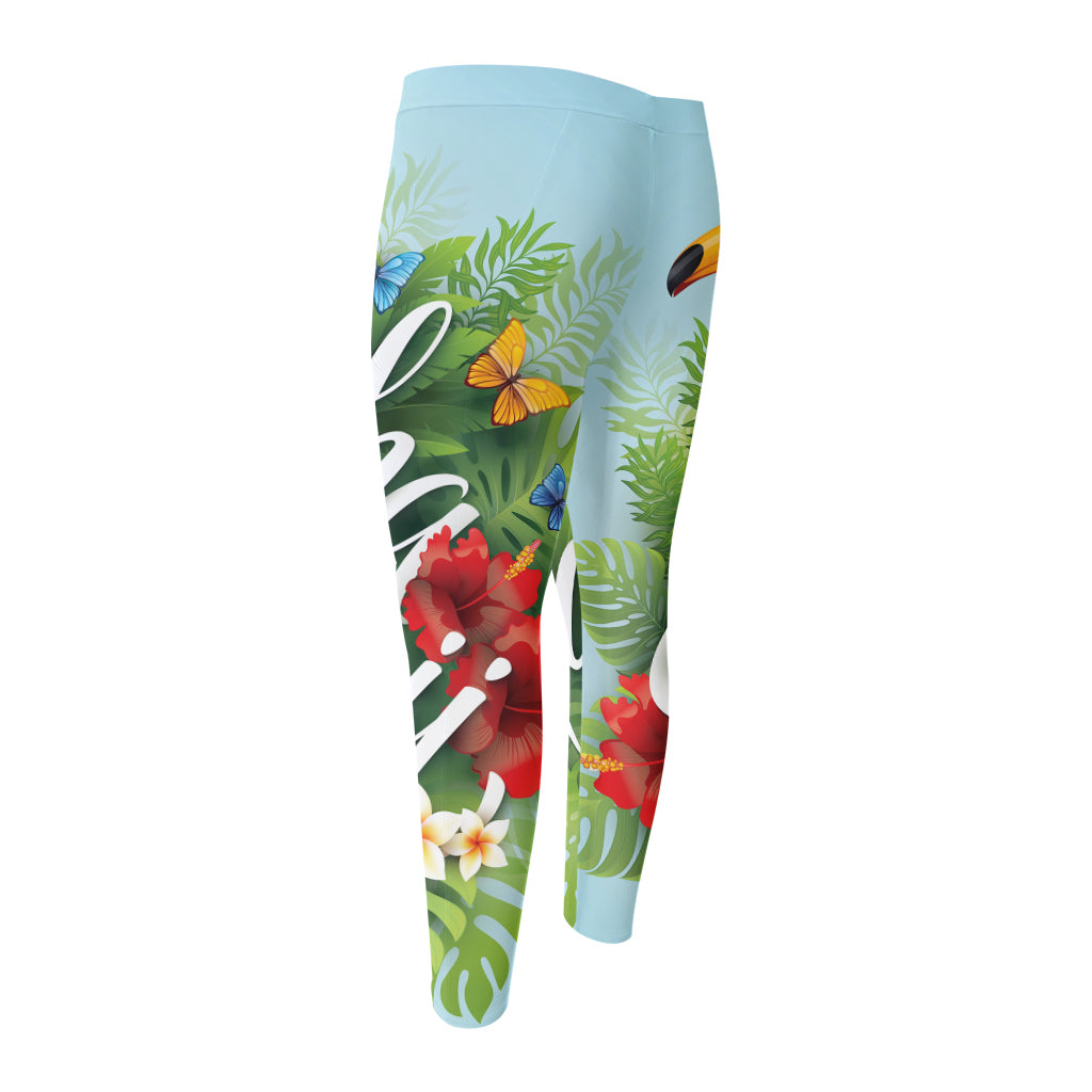 Toucan Aloha Hawaii Print Men's Compression Pants