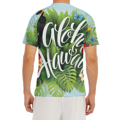 Toucan Aloha Hawaii Print Men's Short Sleeve Rash Guard