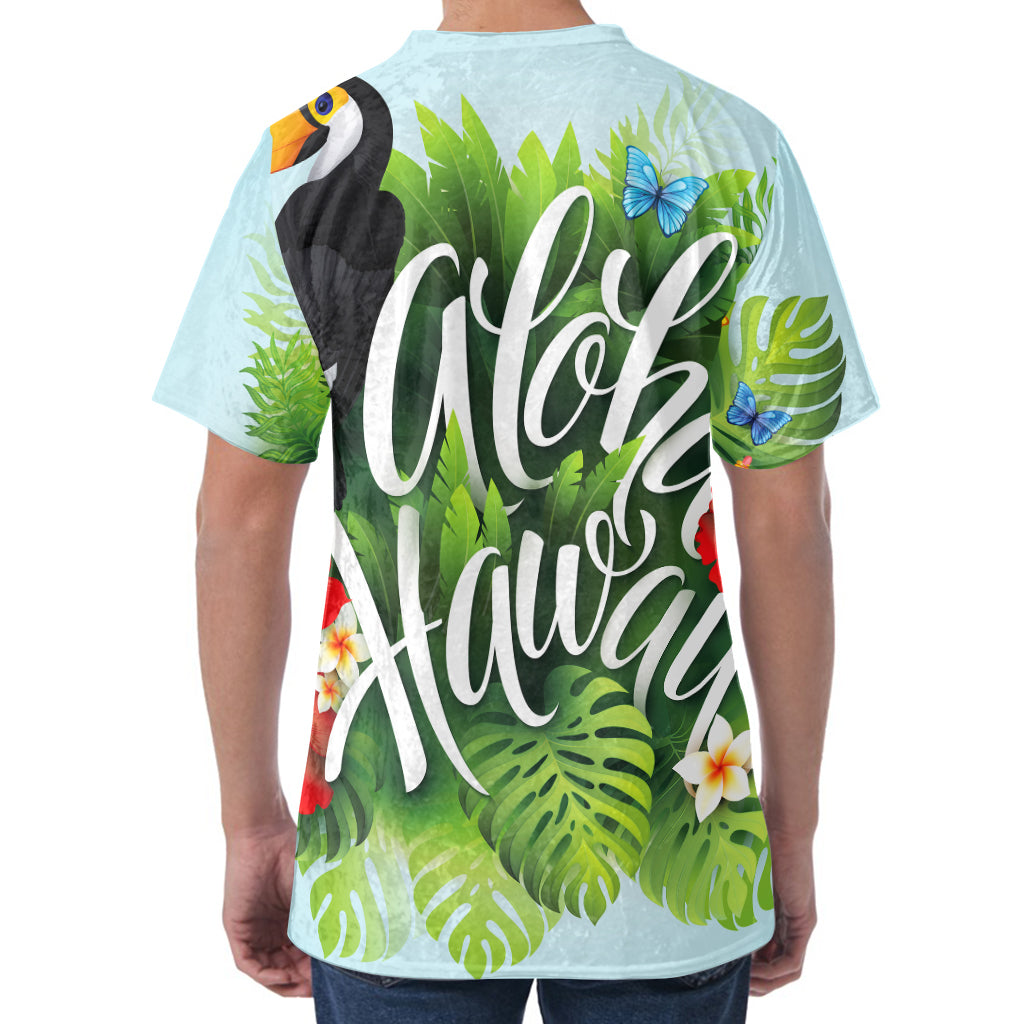 Toucan Aloha Hawaii Print Men's Velvet T-Shirt