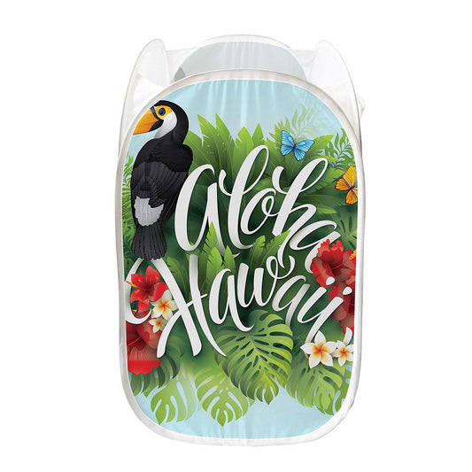Toucan Aloha Hawaii Print Mesh Laundry Hamper