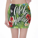 Toucan Aloha Hawaii Print Pencil Mini Skirt