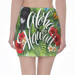 Toucan Aloha Hawaii Print Pencil Mini Skirt