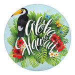 Toucan Aloha Hawaii Print Round Blanket