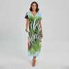 Toucan Aloha Hawaii Print Short Sleeve Maxi Dress