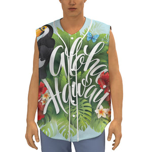 Toucan Aloha Hawaii Print Sleeveless Baseball Jersey