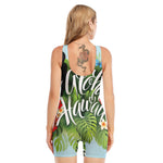 Toucan Aloha Hawaii Print Sleeveless One Piece Swimsuit