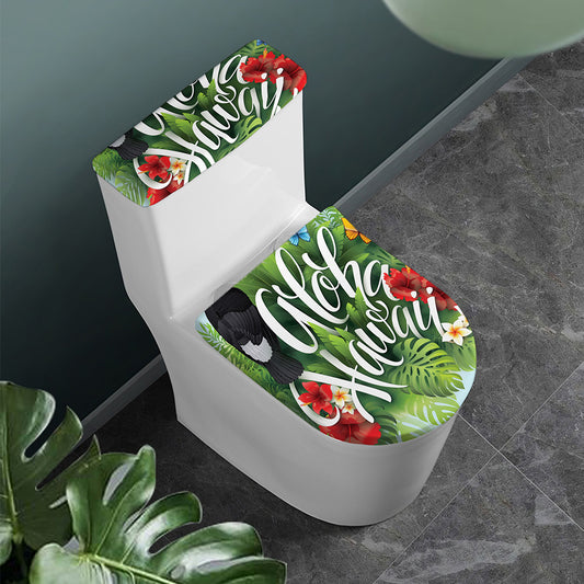 Toucan Aloha Hawaii Print Toilet Lid And Tank Cover Set