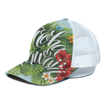 Toucan Aloha Hawaii Print White Mesh Trucker Cap