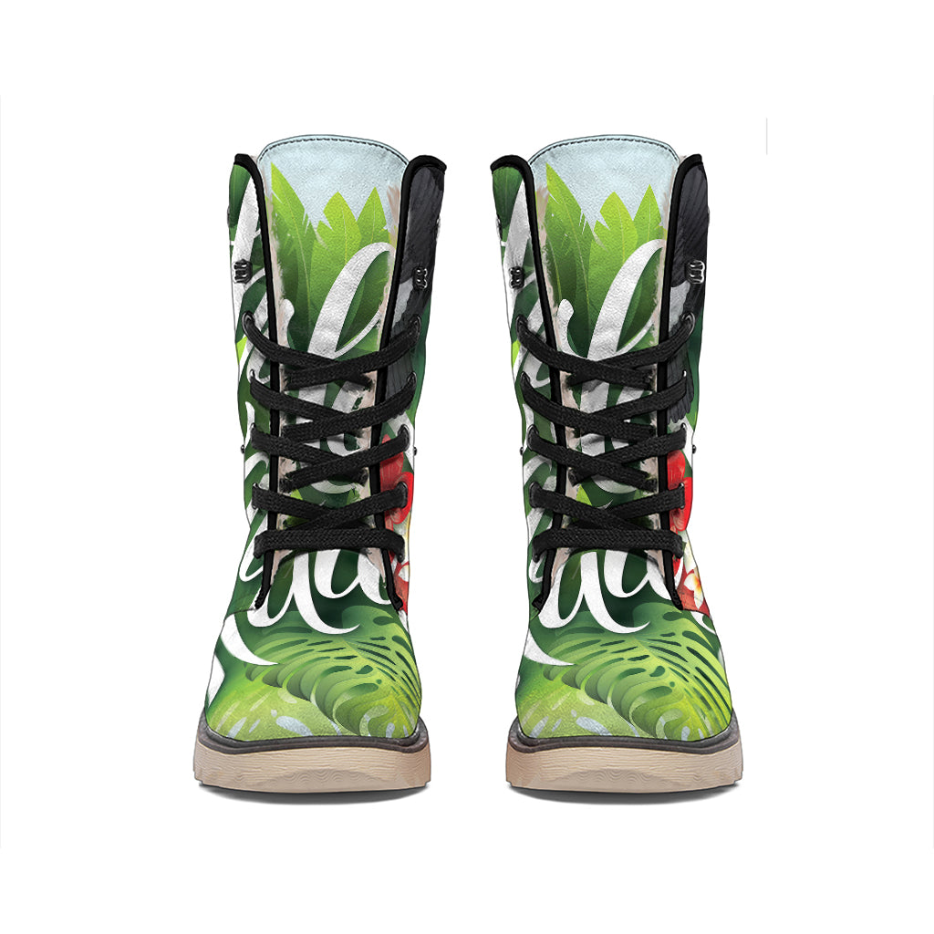 Toucan Aloha Hawaii Print Winter Boots