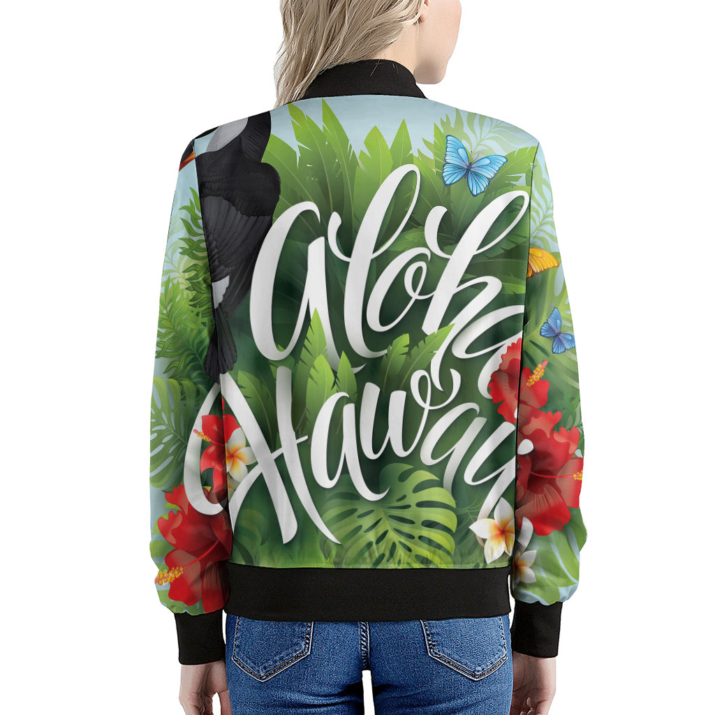 Toucan Aloha Hawaii Print Women's Bomber Jacket