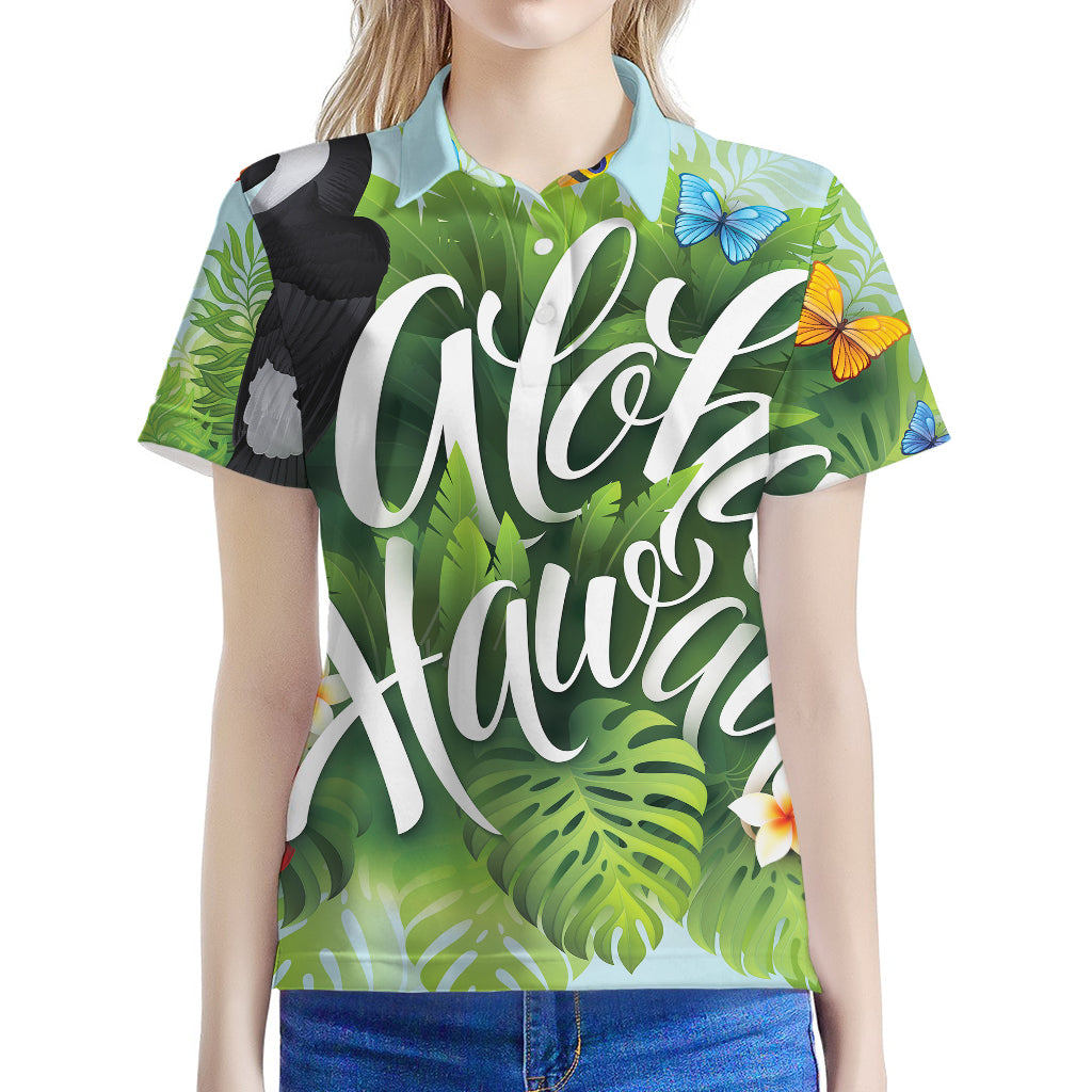 Toucan Aloha Hawaii Print Women's Polo Shirt