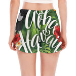 Toucan Aloha Hawaii Print Women's Split Running Shorts
