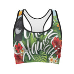 Toucan Aloha Hawaii Print Women's Sports Bra