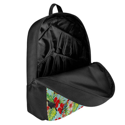 Toucan Parrot Tropical Pattern Print 17 Inch Backpack