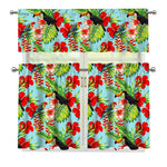 Toucan Parrot Tropical Pattern Print 3 Piece Kitchen Curtains